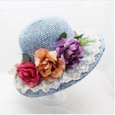 Flower Hat Wide Brim Straw Fashion Design Foldable Brimmed Sun Hats For Mujer  eb-41529713